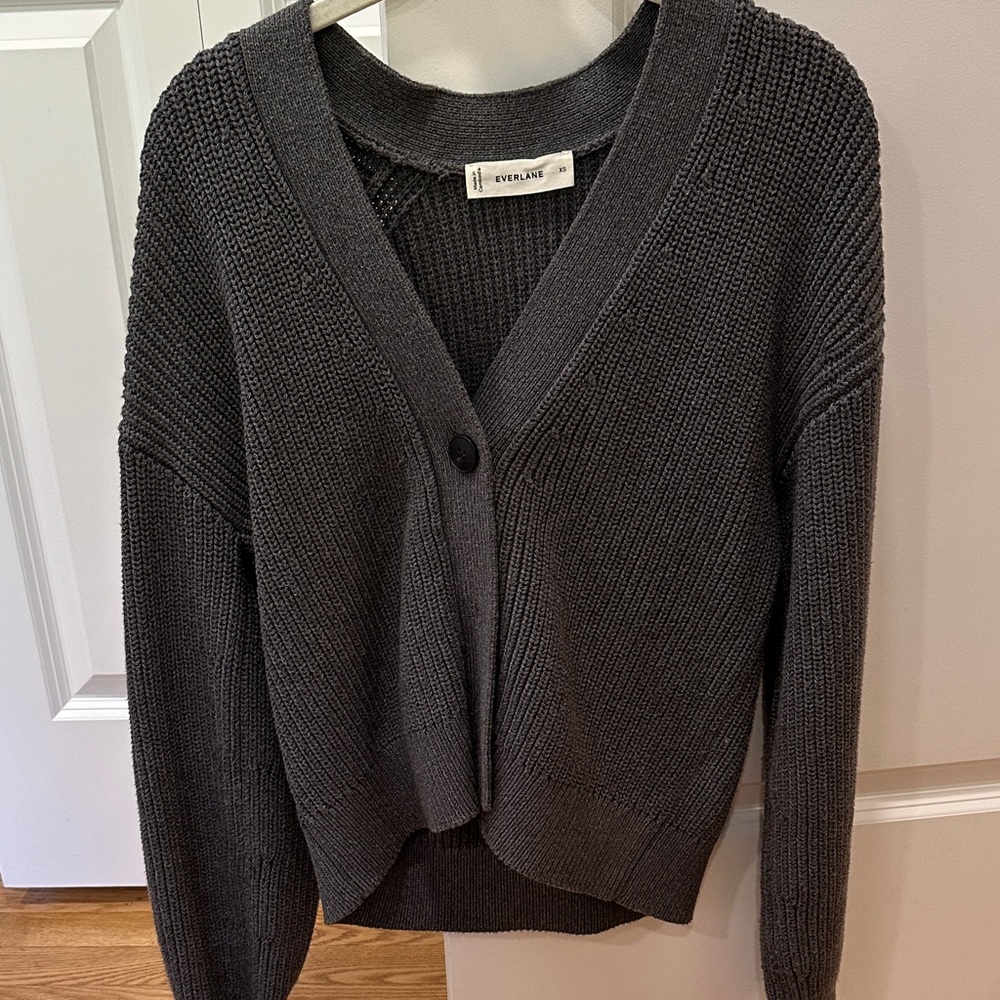 Everlane Charcoal Cardigan Sweater